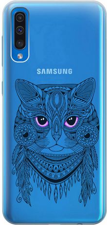 Ультратонкий силиконовый чехол-накладка для Samsung Galaxy A50 с 3D принтом "Grand Cat" GOSSO CASES