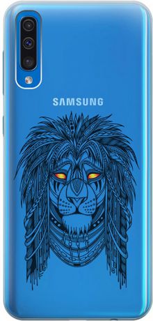 Ультратонкий силиконовый чехол-накладка для Samsung Galaxy A50 с 3D принтом "Grand Leo" GOSSO CASES