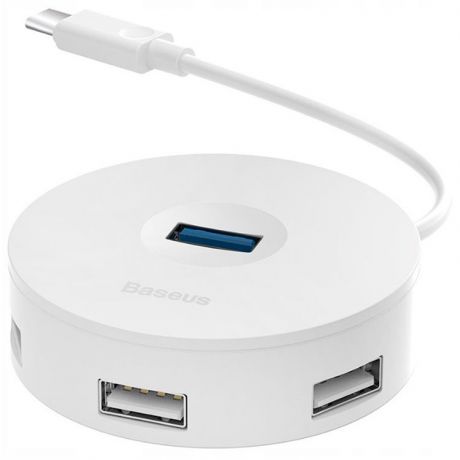 USB концентратор Baseus Round Box Type-C to 4 USB - Белый