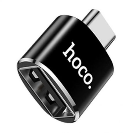Адаптер OTG USB - USB Type-C Hoco UA5 - Черный