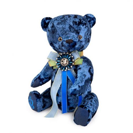 Мягкая игрушка BUDIBASA "Медведь БернАрт", сапфировый, 30 см