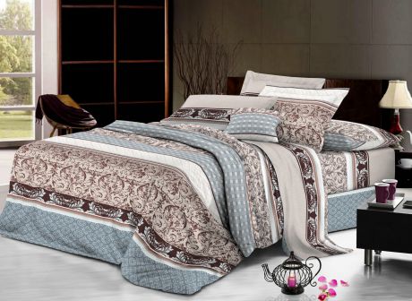 Комплект постельного белья Selena Home Textile Семейное (одеяло стеганое, простыня, 2 наволочки)