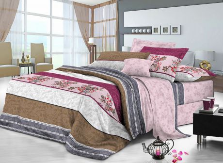 Комплект постельного белья Selena Home Textile 2 спальное (одеяло стеганое, простыня, 2 наволочки)