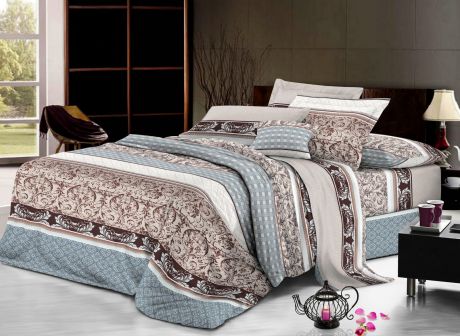 Комплект постельного белья Selena Home Textile 2 спальное (одеяло стеганое, простыня, 2 наволочки)