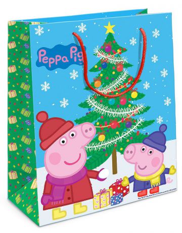 Peppa Pig Пакет подарочный Пеппа и ёлка 23х18х10 см