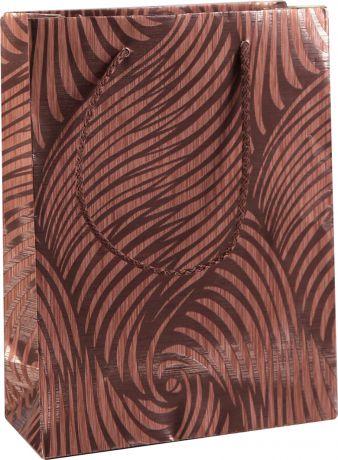 Пакет подарочный Bolis "Волна", 3728412, коричневый, 27 х 22 х 10 см