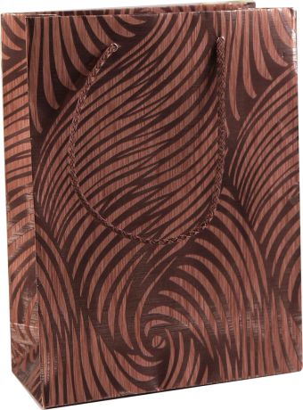 Пакет подарочный Bolis "Волна", 3728409, коричневый, 21.5 х 16 х 7 см