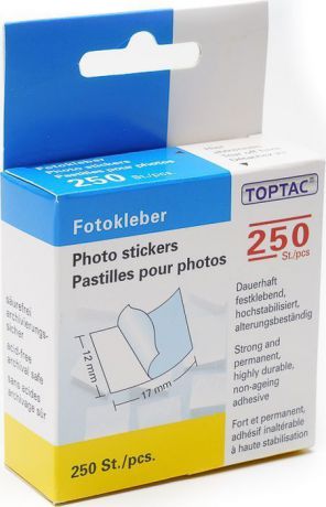 Стикеры самоклеющиеся Toptac, FPS-250, белый, 250 шт