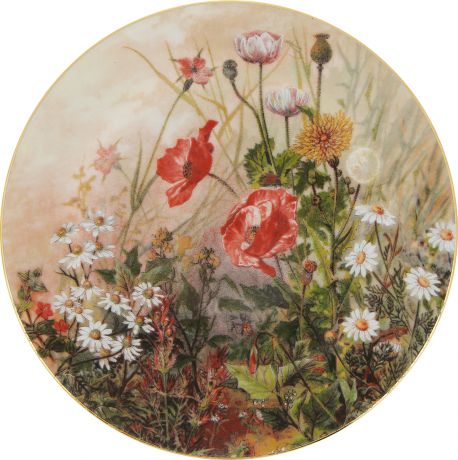 Декоративная тарелка Thun 1794 a.s. "Маки", БТФ0627, белый, диаметр 19 см