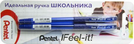 Ручка Pentel Feel It!, шариковая, XBX485-CC, синий, 0,5 мм, 2 шт