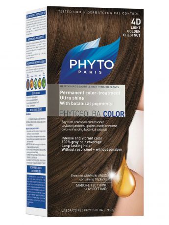Краска для волос Phytosolba Phyto Color 4D Светлый золотистый шатен