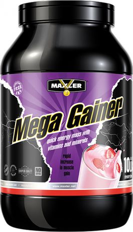 Гейнер Maxler Mega Gainer 10 lbs Strawberry, 4,54 кг
