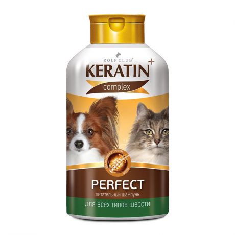 RolfClub KERATIN+ Шампунь Perfect для всех типов шерсти, для кошек и собак (450 гр)
