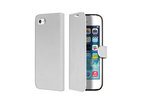 Чехол-книжка SBS для iPhone 5/5S (Book Case, магнит. застежка, белый)