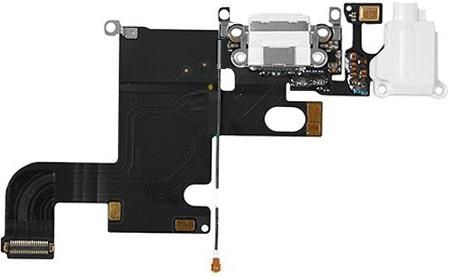 Шлейф для iPhone 6 с разъемами зарядки и аудио (mini-Jack)(белый)