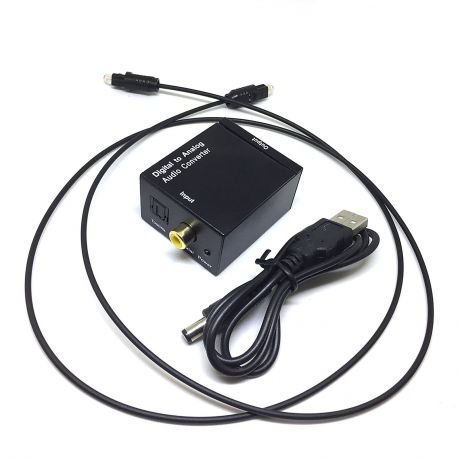 Аудио конвертер Espada EDH-TR/R, 1xToslink + 1RCA(Coaxil) to 2x RCA (analog), черный