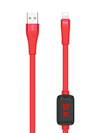 Кабель Apple Lightning-USB HOCO S4 с LED-дисплеем, 2.4A, красный