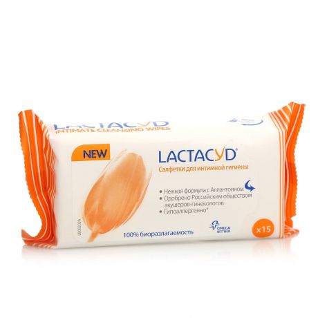 Салфетки для интимной гигиены Лактацид/Lactacyd, 15 шт.