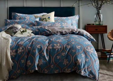 Комплект постельного белья Primavera Classic Euro, 26480, синий, евро, наволочки 70x70