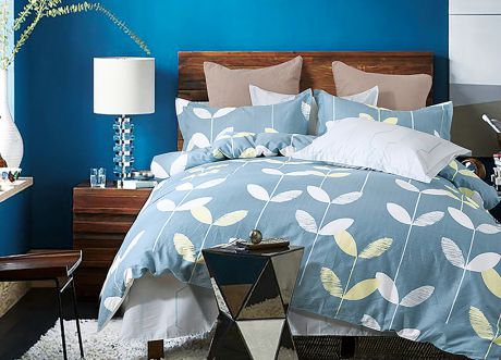 Комплект постельного белья Primavera Classic Single, 26080, синий, 1,5-спальный, наволочки 70x70