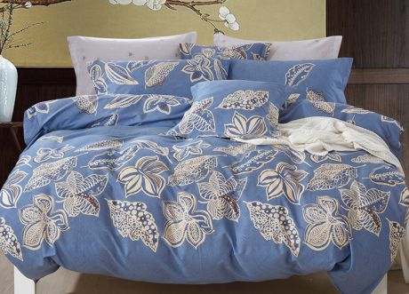 Комплект постельного белья Primavera Classic Euro, 26474, синий, евро, наволочки 70x70