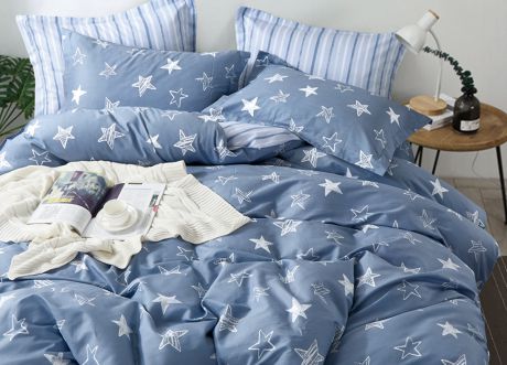 Комплект постельного белья Primavera Classic Single, 26024, синий, 1,5-спальный, наволочки 70x70