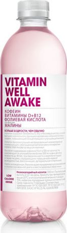 Вода витаминизированная Vitamin Well Awake, малина, 12 шт х 500 мл