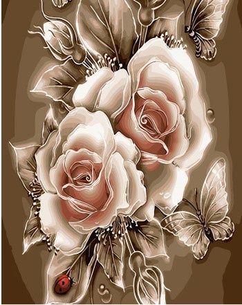 Картина по номерам ВангогВоМне Карамельная роза