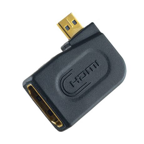 Переходник PERFEO угловой горизонтальный HDMI D (micro HDMI) вилка - HDMI A розетка