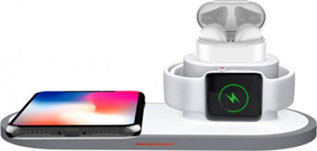 Беспроводное зарядное устройство Devia 3 In 1 Wireless Charger V3 (18W) для Apple iPhone/Apple Watch/Apple Airpods, белый