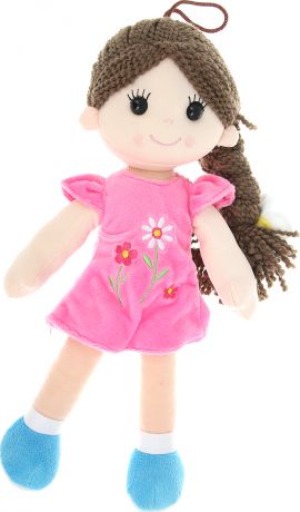 Кукла Abtoys, с косичкой, в розовом платье, M6051, мультиколор, 33 см