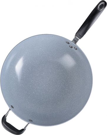 Сковорода-вок "Мрамор серый", 4122226, серый, диаметр 32 см