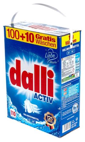 Стиральный порошок DALLI ACTIV 7,15 кг 110 стирок экономичная упаковка для белого белья автоматическая и ручная стирка без фосфатов