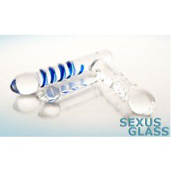 Фаллоимитатор Sexus Glass тройной - 16 см