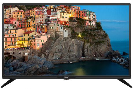 Телевизор ECON LED SMART TV, 32" (81 см), с встроенным спутниковым и цифровым тюнером, с модулем WI-FI 32", черный