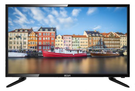 Телевизор ECON LED SMART TV, 32" (81см), с встроенным цифровым тюнером и модулем WI-FI 32", черный