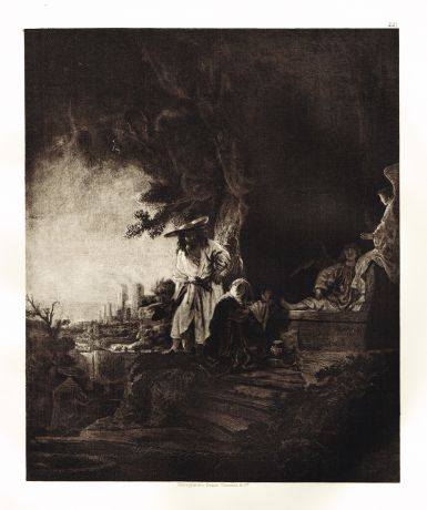 Гравюра Явление Христа Марии Магдалине. Рембрандт Харменс ван Рейн. Гелиогравюра 1899 год
