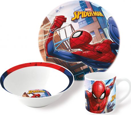 Набор посуды керамической Stor в подарочной упаковке (3 предмета). Человек-паук Улицы, арт.78375