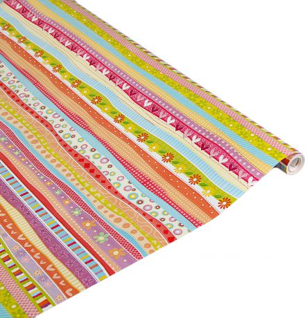 Бумага упаковочная Интерпак "Лоскутки", 3093886, разноцветный, 68,5 см х 10 м