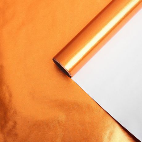 Бумага для декорирования Bolis "Ribbed", металлизированная, 3730589, оранжевый, 70 см х 10 м