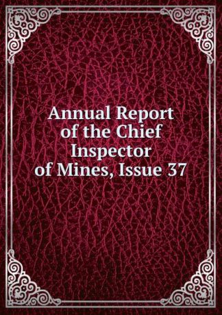 Annual Report of the Chief Inspector of Mines, Issue 37