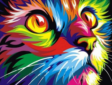 Алмазная мозаика Color KIT "Радужный кот", 40x50 см