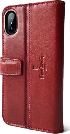 Премиум чехол-книжка Pierre Cardin для iPhone Xs Красный