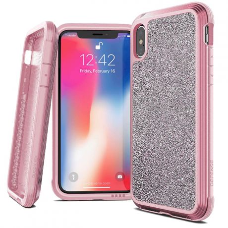 Чехол X-Doria Defense Lux для iPhone Xs Max Pink glitter