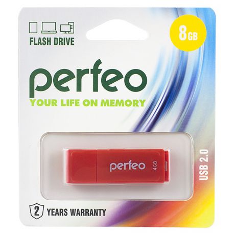 USB Флеш-накопитель Perfeo 8GB C04 красный