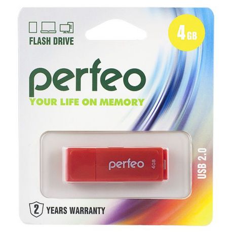 USB Флеш-накопитель Perfeo 4GB C04 красный