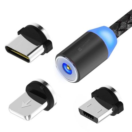 Магнитная зарядка Type-C / 8 Pin / Micro USB Magnetic Charging Cable 100cm