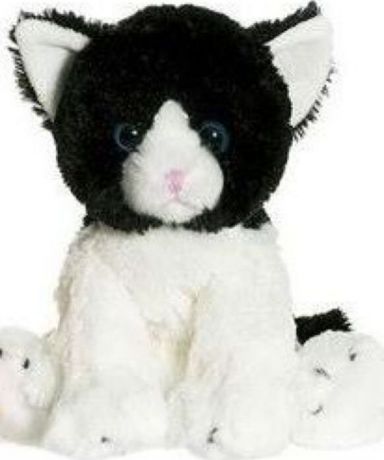 Мягкая игрушка Teddykompaniet Котенок, черный, белый, 17 см