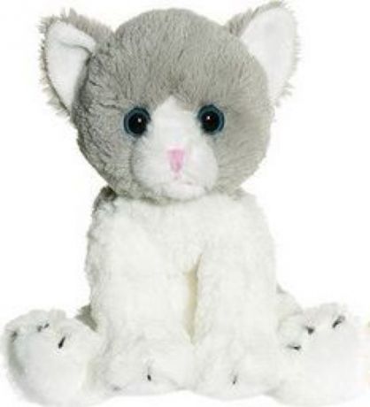 Мягкая игрушка Teddykompaniet Котенок, белый, серый, 17 см