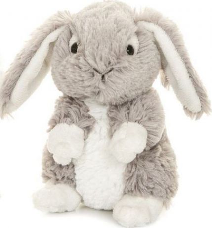 Мягкая игрушка Teddykompaniet Кролик, сидящий, белый, серый, 19 см
